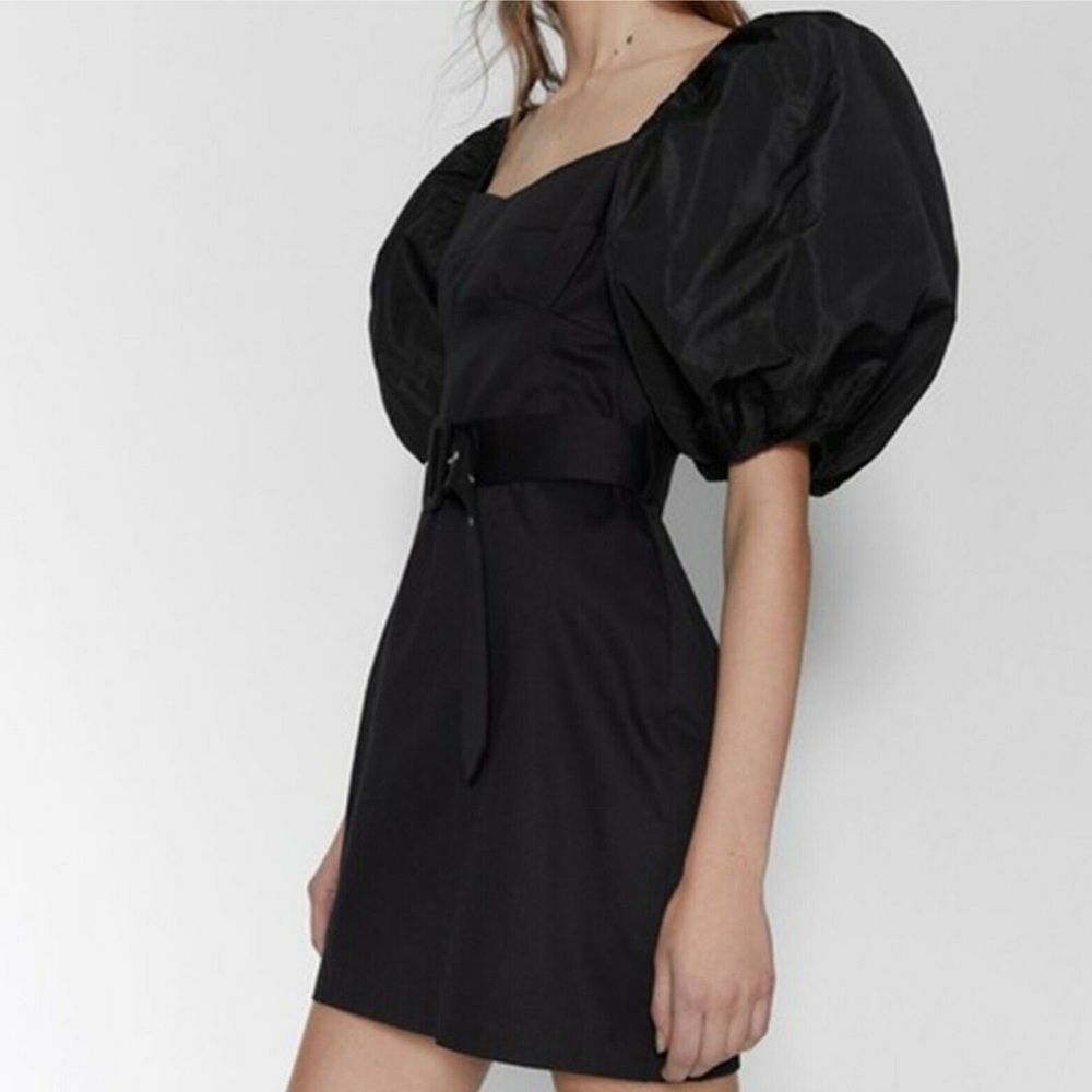 Zara balloon puff sleeve dress with belt